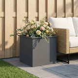 Garden Planter with LED Antracite 50 x 60 x 48 cm Steel