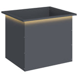 Garden Planter with LED Antracite 50 x 60 x 48 cm Steel - Front View