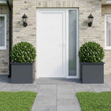 Garden Planter with LED 2 pcs Antracite 50 x 60 x 48 cm Steel