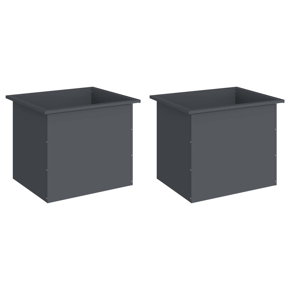Garden Planter with LED 2 pcs Antracite 50 x 60 x 48 cm Steel