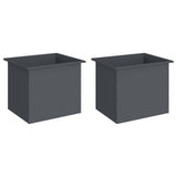 Garden Planter with LED 2 pcs Antracite 50 x 60 x 48 cm Steel