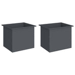 Garden Planter with LED 2 pcs Antracite 50 x 60 x 48 cm Steel