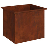 Garden Planter with LED Rusty 50 x 60 x 48 cm Weathering Steel - Top-Down View