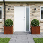 Garden Planter with LED 2 pcs Rusty 50 x 60 x 48 cm