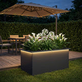 Garden Planter with LED Antracite 50 x 80 x 48 cm Steel
