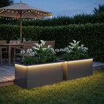 Garden Planter with LED 2 pcs Antracite 50 x 80 x 48 cm Steel
