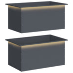 Garden Planter with LED 2 pcs Antracite 50 x 80 x 48 cm Steel