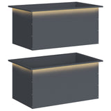 Garden Planter with LED 2 pcs Antracite 50 x 80 x 48 cm Steel