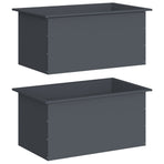 Garden Planter with LED 2 pcs Antracite 50 x 80 x 48 cm Steel