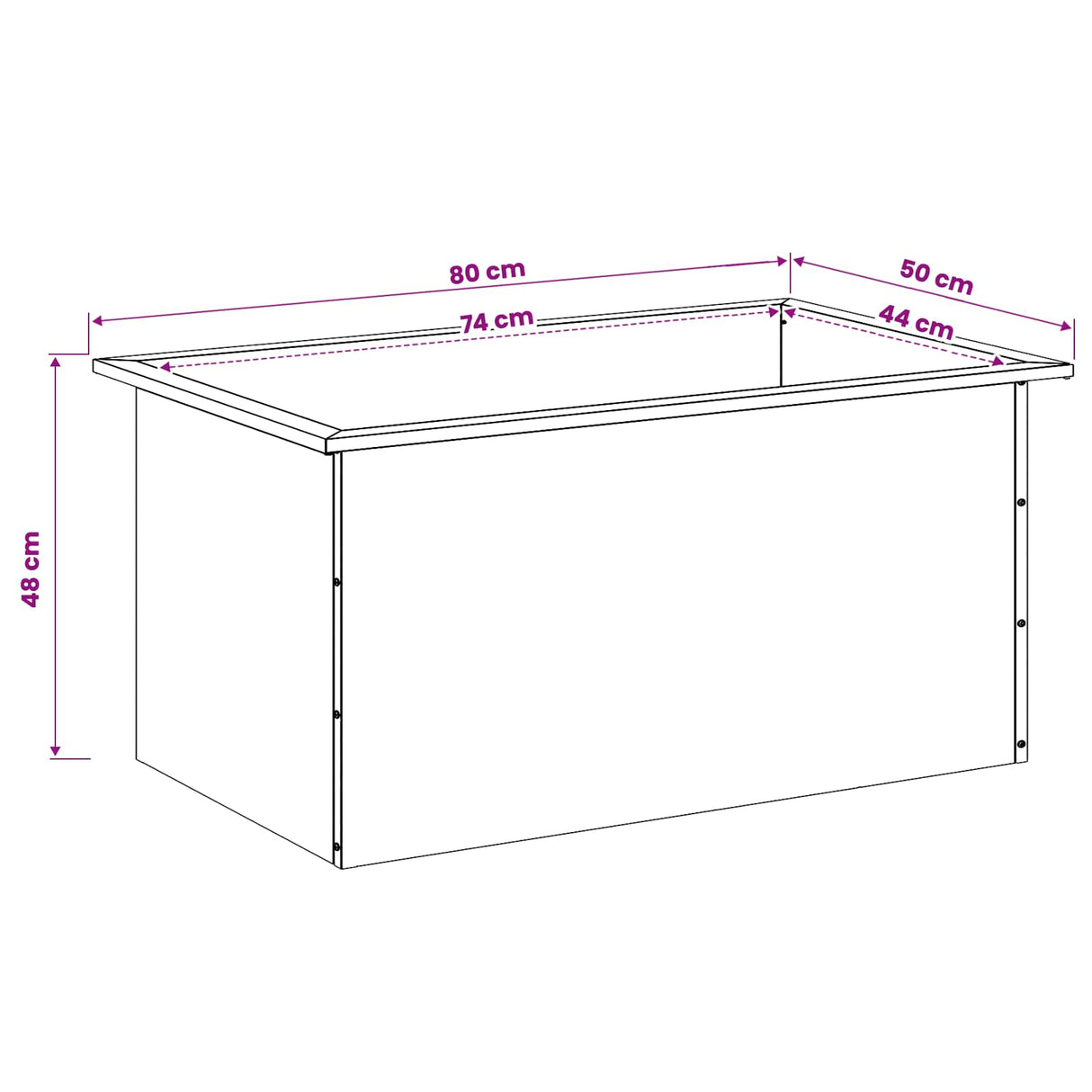 Garden Planter with LED 2 pcs Antracite 50 x 80 x 48 cm Steel