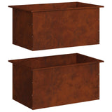 Garden Planter with LED 2 pcs Rusty 50 x 80 x 48 cm