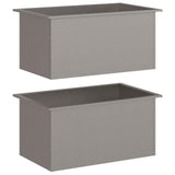 Garden Planter with LED 2 pcs Rusty 50 x 80 x 48 cm - Side View