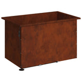Garden Planter with LED 2 pcs Rusty 50 x 80 x 48 cm - Rear View