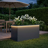 Garden Planter with LED Antracite 50 x 100 x 48 cm Steel