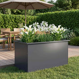 Garden Planter with LED Antracite 50 x 100 x 48 cm Steel