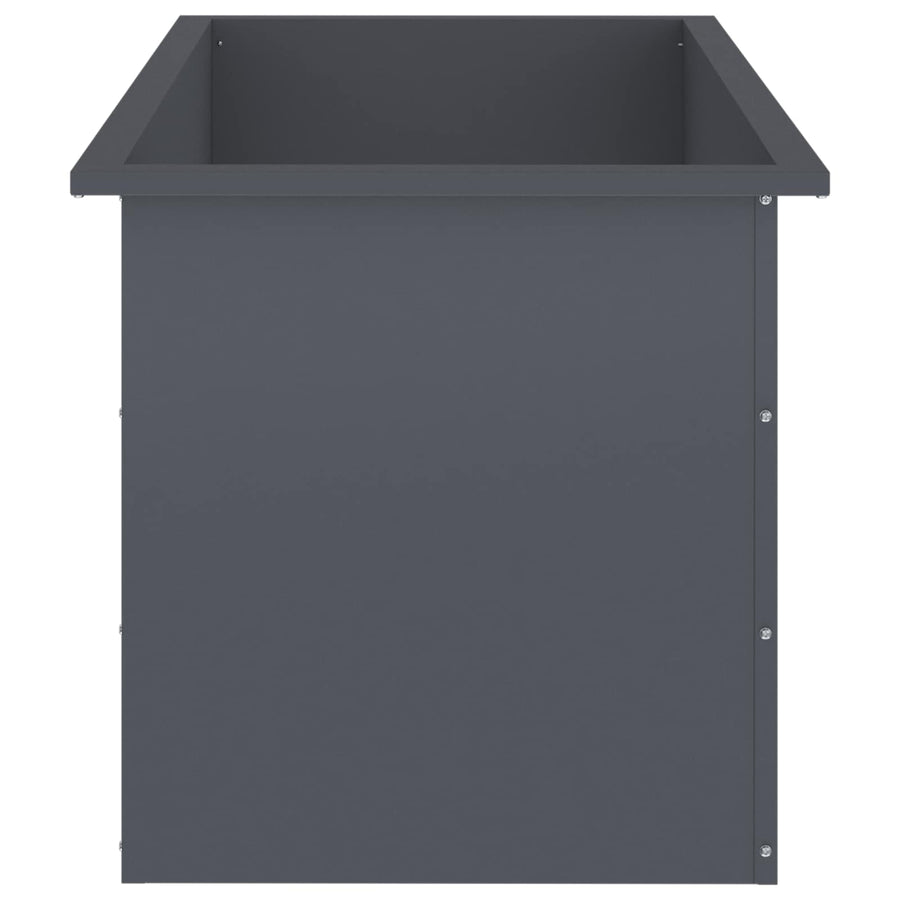 Garden Planter with LED Antracite 50 x 100 x 48 cm Steel