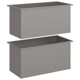 Garden Planter with LED 2 pcs Rusty 50 x 100 x 48 cm - Side View