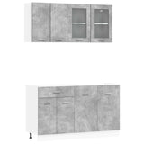 Kitchen Unit Lyon 4 pcs Concrete Grey Engineered Wood - Front View