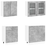 Kitchen Unit Lyon 4 pcs Concrete Grey Engineered Wood - Top-Down View
