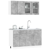 Kitchen Unit Lyon 4 pcs Concrete Grey Engineered Wood - Side View