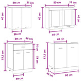 Kitchen Unit Lyon 4 pcs Concrete Grey Engineered Wood - Low Angle