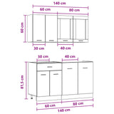 Kitchen Unit Lyon 4 pcs Concrete Grey Engineered Wood - Extra Image