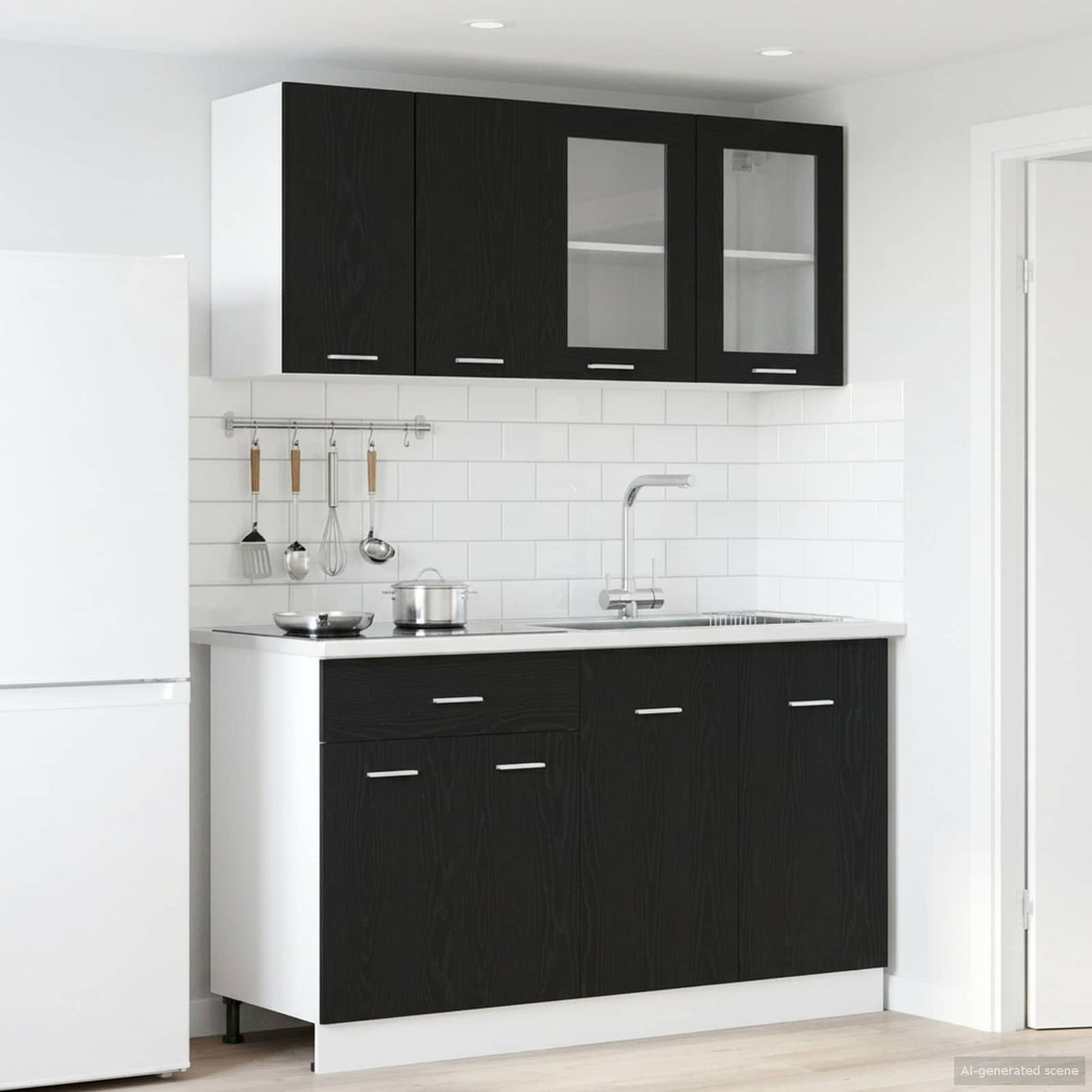 Kitchen Unit Lyon 4 pcs Black Oak Engineered Wood