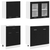 Kitchen Unit Lyon 4 pcs Black Oak Engineered Wood - Top-Down View