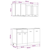 Kitchen Unit Lyon 4 pcs Black Oak Engineered Wood