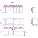 Kitchen Unit Lyon 8 pcs Engineered Wood