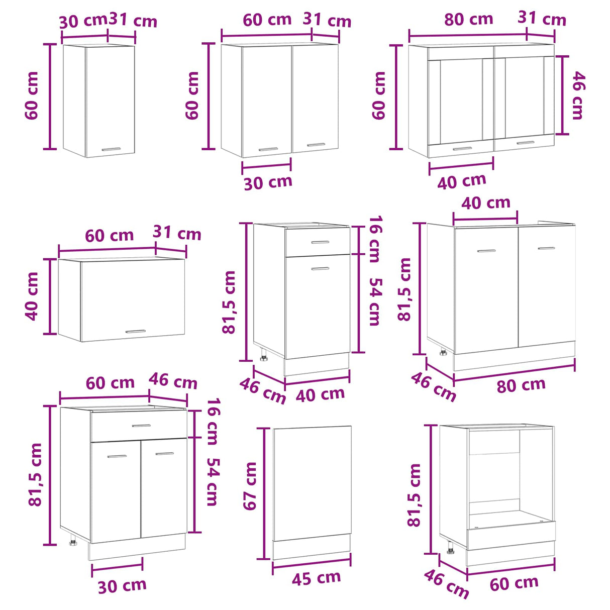Kitchen Unit Lyon 8 pcs Engineered Wood