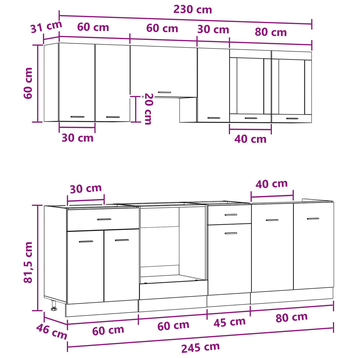 Kitchen Unit Lyon 8 pcs Engineered Wood