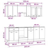 Kitchen Unit Lyon 8 pcs Engineered Wood