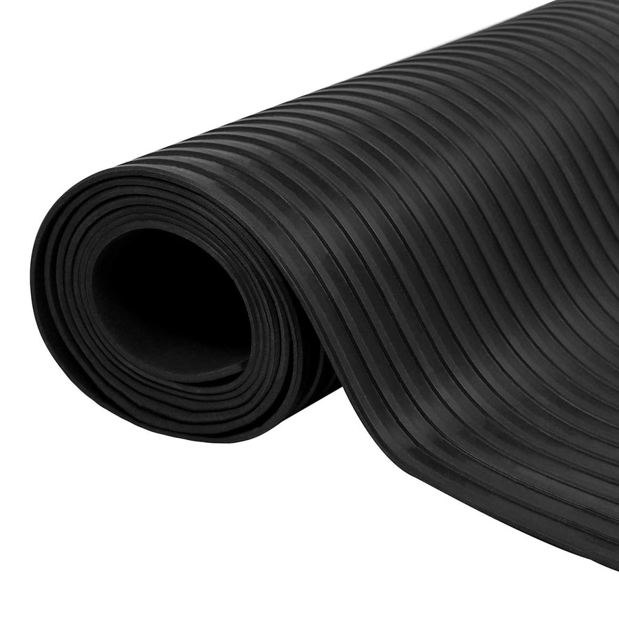Floor Mat with Wide Rib 1 x 5 m Black Rubber
