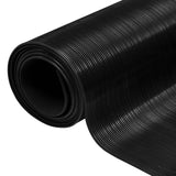 Floor Mat with Fine Rib 1 x 2 m Black Rubber