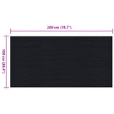 Floor Mat with Fine Rib 1 x 2 m Black Rubber