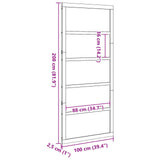 Barn Door Wax Brown 100 x 2,5 x 208 cm Solid Pine Wood