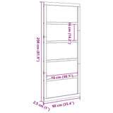 Barn Door Wax Brown 90 x 2,5 x 208 cm Solid Pine Wood - Low Angle