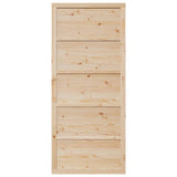 Barn Door Natural 80 x 2,5 x 208 cm Solid Pine Wood - Top-Down View
