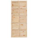 Barn Door Natural 100 x 2,5 x 208 cm Solid Pine Wood - Top-Down View