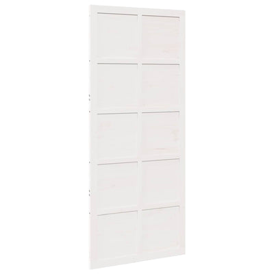 Barn Door 100 x 2,5 x 208 cm Solid Pine Wood White