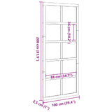 Barn Door Wax brown 100 x 2,5 x 208 cm Solid Pine Wood - Low Angle