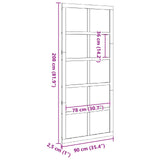 Barn Door Wax brown 90 x 2,5 x 208 cm Solid Pine Wood - Low Angle