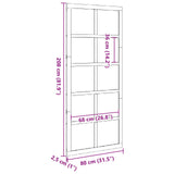 Barn Door Wax brown 80 x 2,5 x 208 cm Solid Pine Wood