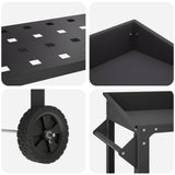 Potting Table with Wheels 96 x 50 x 89 cm Cold-rolled Steel - Close-Up Angle