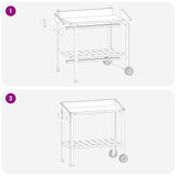 Potting Table with Wheels 96 x 50 x 89 cm Cold-rolled Steel
