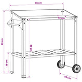 Potting Table with Wheels 96 x 50 x 89 cm Cold-rolled Steel