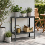 Potting Table 80 x 40 x 80 cm Powder-Coated Steel Black
