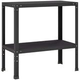 Potting Table 60 x 40 x 80 cm Powder-Coated Steel Black