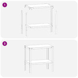 Potting Table 60 x 50 x 80 cm Powder-Coated Steel Black - Rear View